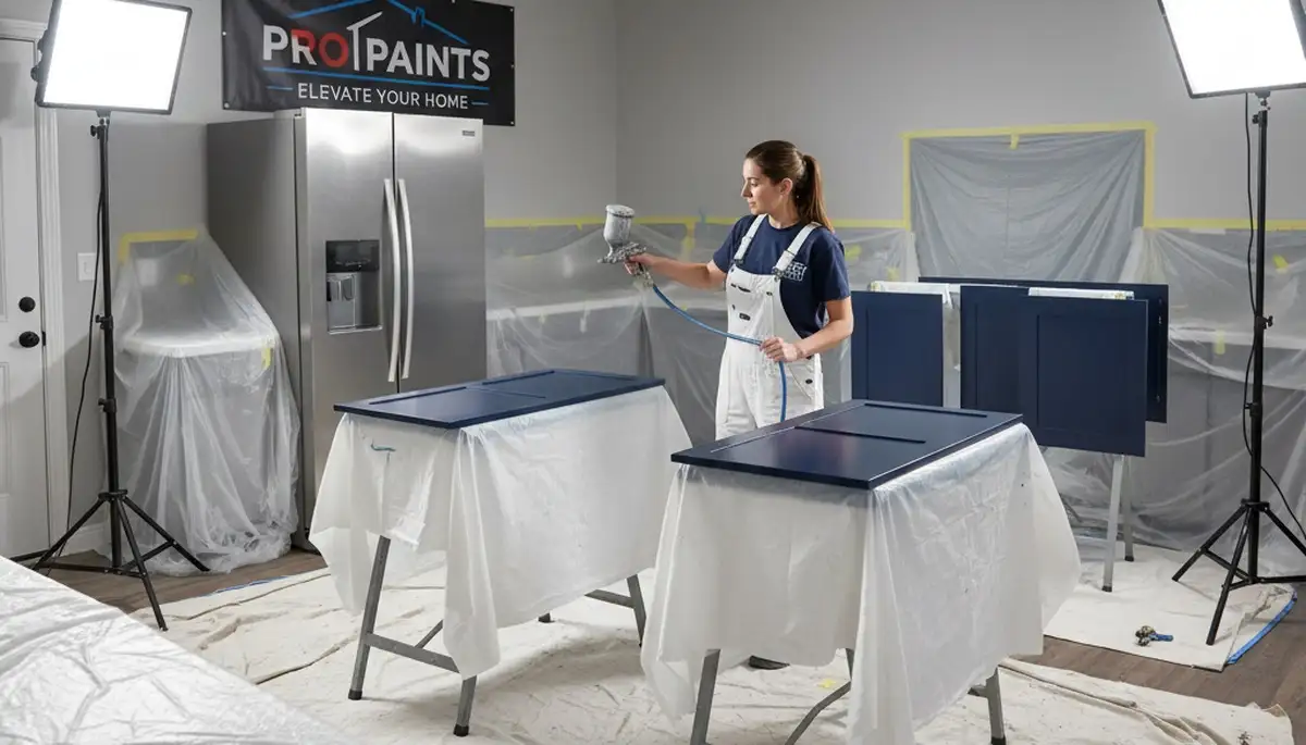 Professional cabinet painting in Minneapolis MN kitchen by expert house painters