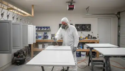 Professional cabinet painters applying smooth, durable kitchen finishes in Minneapolis, MN