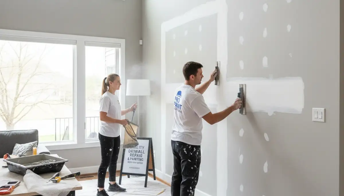 Professional drywall repair and wall restoration in Minneapolis MN home interior by expert painters