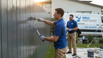Professional fence painting in Minneapolis MN by expert house painters protecting wood and vinyl fences