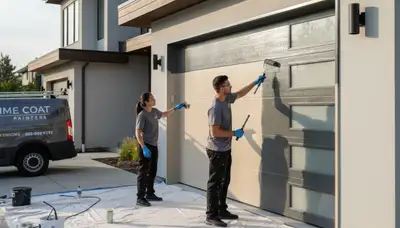 Professional garage door painting in Minneapolis MN by expert house painters