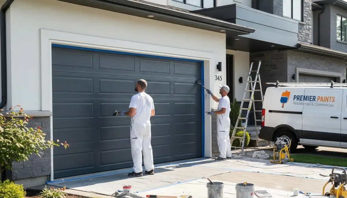 Professional garage door painting in Minneapolis MN with durable, weather-resistant finishes