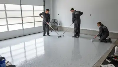 Professional garage floor epoxy coating in Minneapolis MN for durable winter protection
