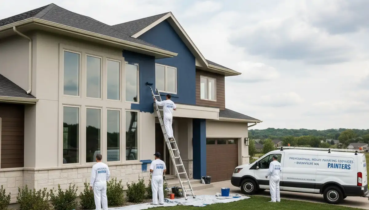 Minneapolis, MN house painters on a residential painting project for a local home