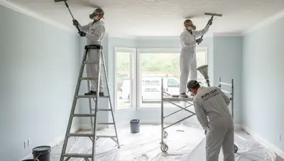 Professional popcorn ceiling removal in Minneapolis MN home by expert house painters