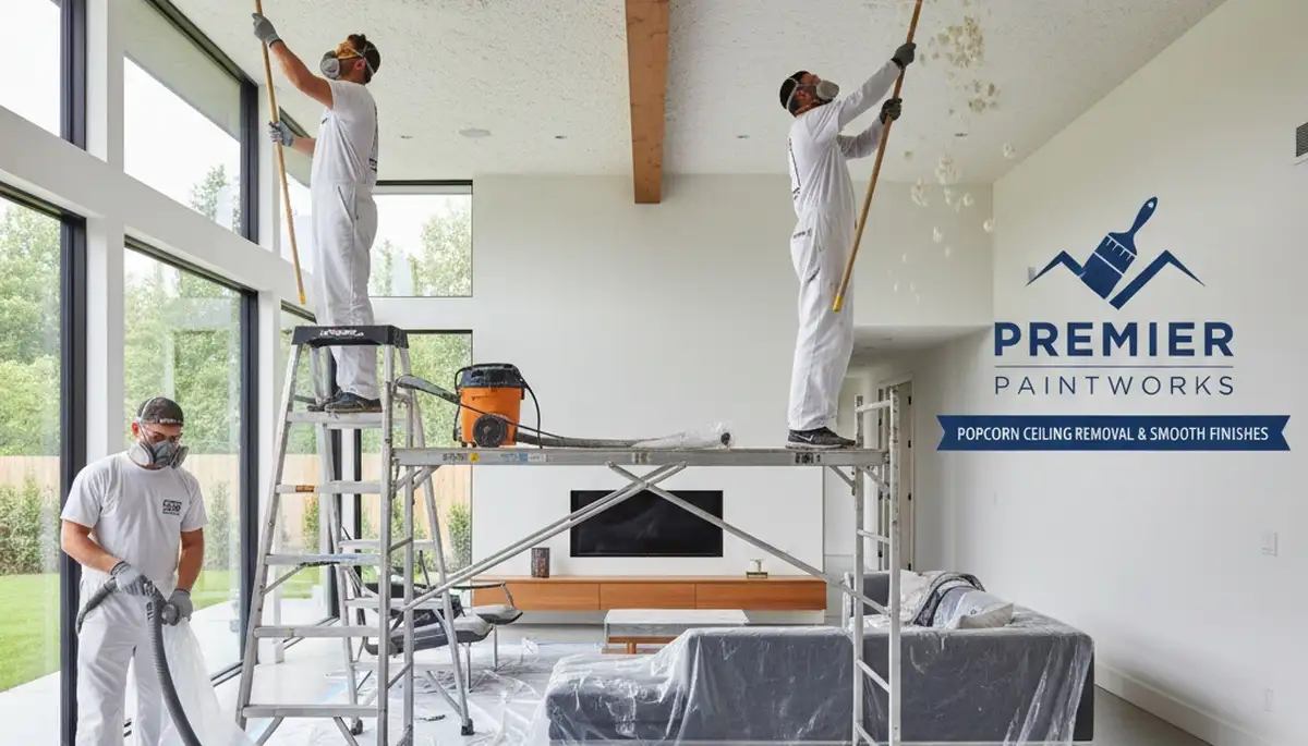 Professional popcorn ceiling removal in Minneapolis MN home by expert house painters