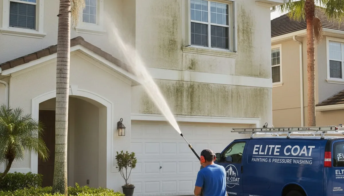 Professional pressure washing on Minneapolis MN home exterior by expert house painters