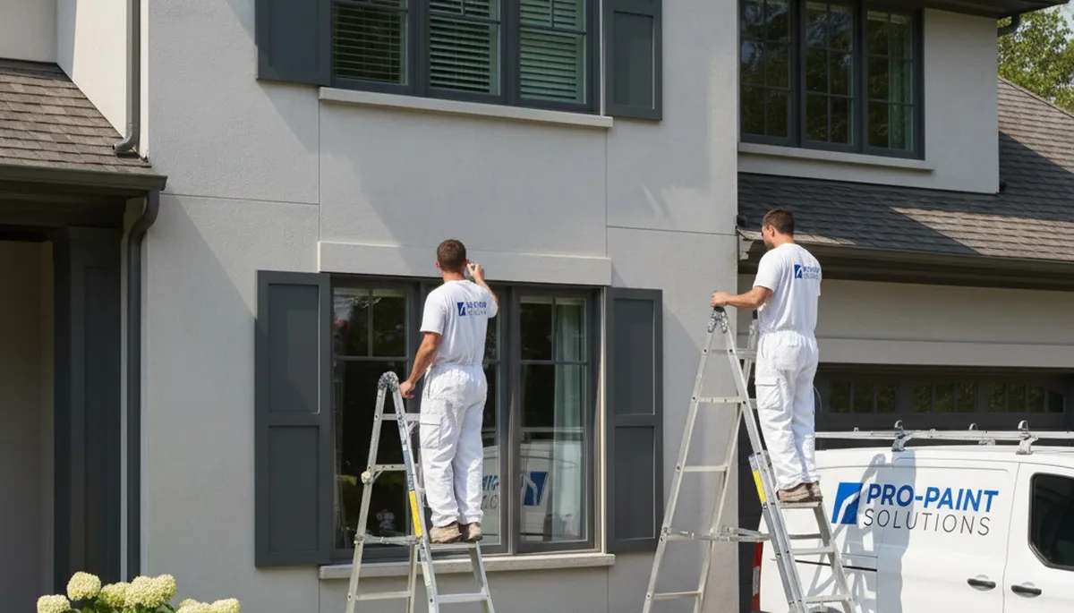 Professional shutter painting on a Minneapolis MN home exterior by expert house painters