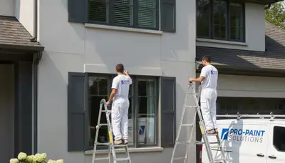 Professional shutter painting on a Minneapolis MN home exterior by expert house painters