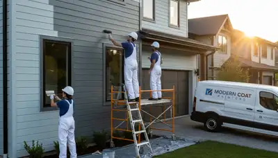 Professional siding painting on Minneapolis, MN home exterior by expert house painters