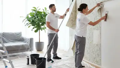 Professional wallpaper removal service in Minneapolis MN preparing walls for new paint